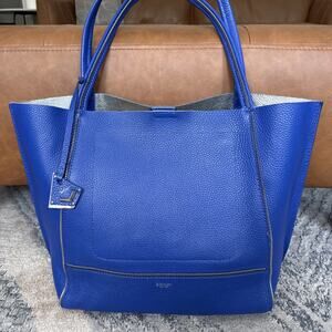 Botkier Women's Soho Leather Tote Sapphire Zipper Accents Large